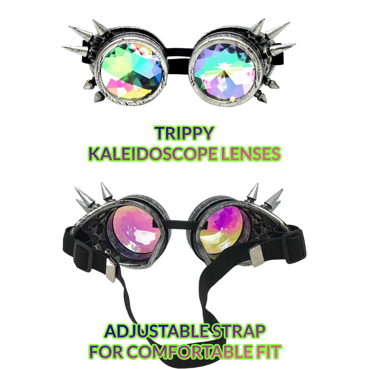 Rave Kaleidoscope Goggles Vintage Steampunk Glasses