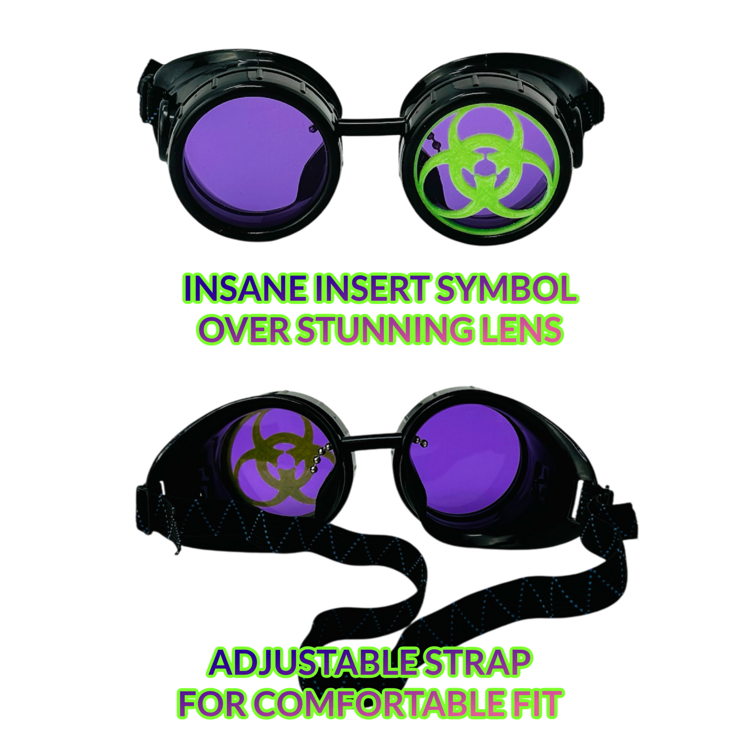 Steampunk Mad Scientist goggles biohazard cosplay glasses