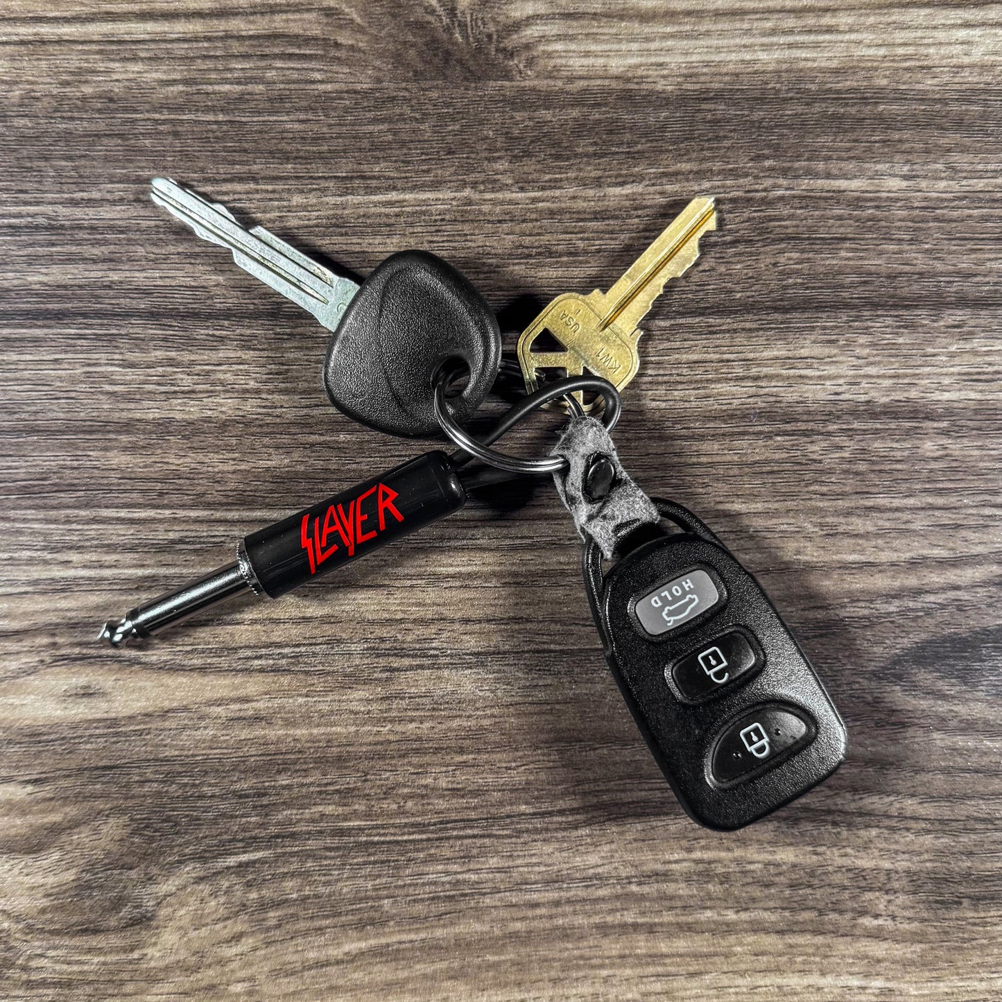 Slayer Red Logo Plug Keychain