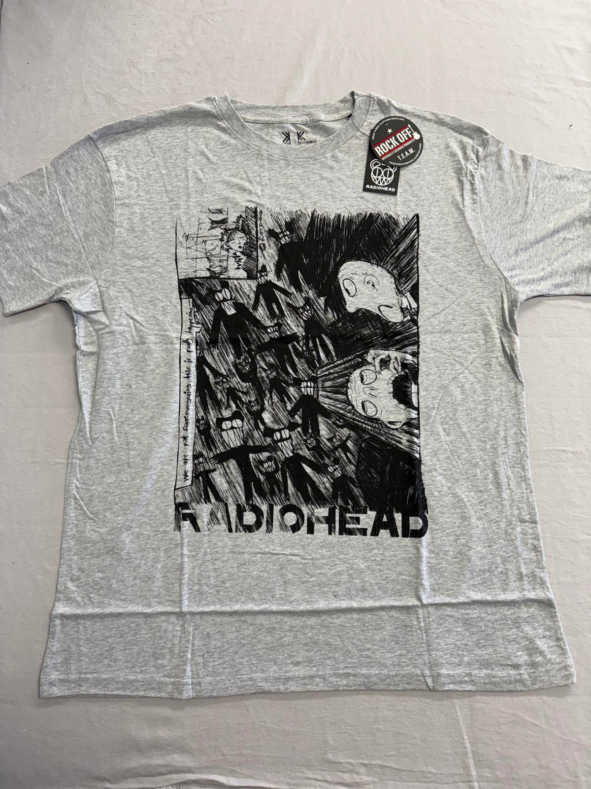 Radiohead Scribble Kid A Poster T-shirt Official New Gray