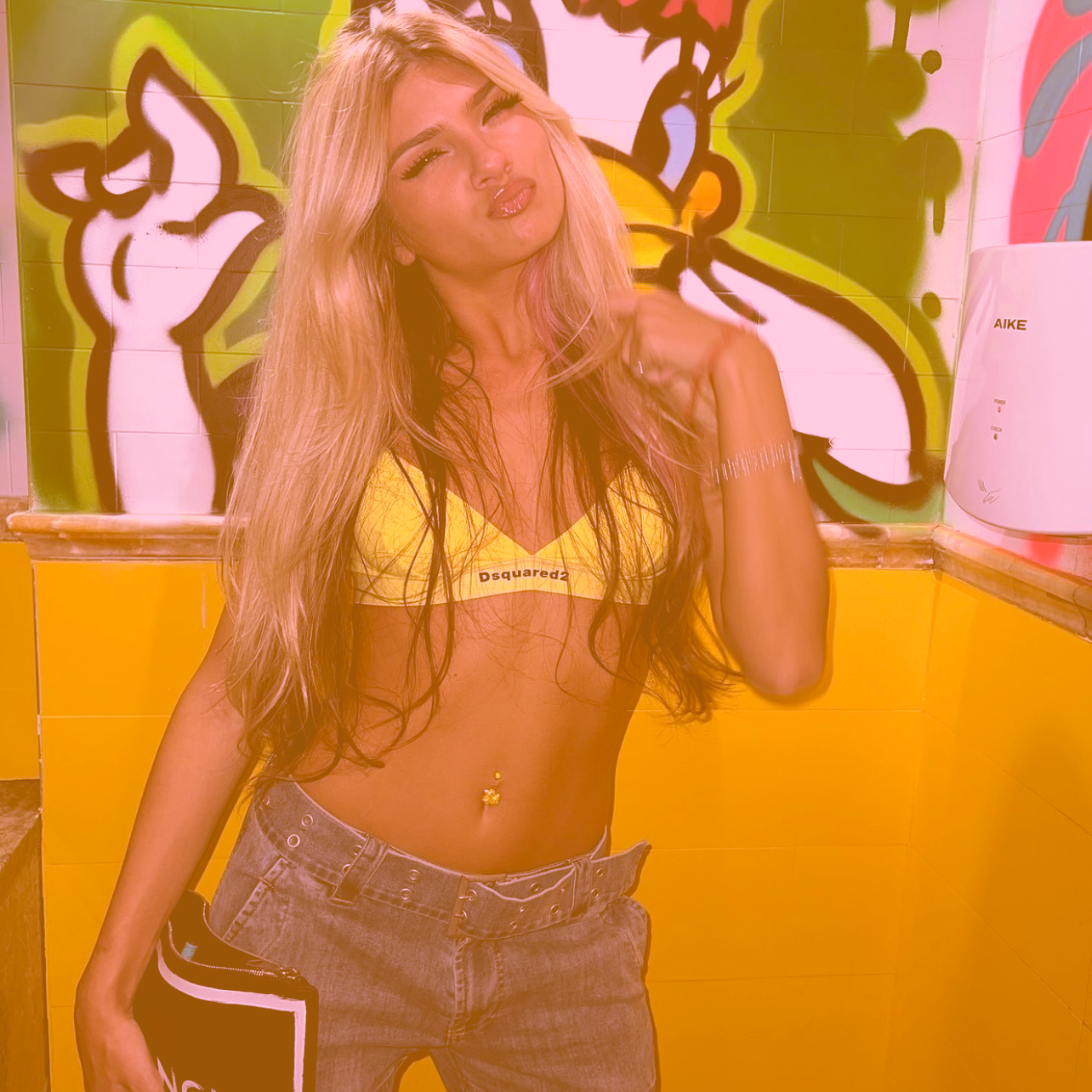 Sydney Belle Girlfriend Collection Yellow Pink CZ Gem Rubber Duck Ducky Belly Ring