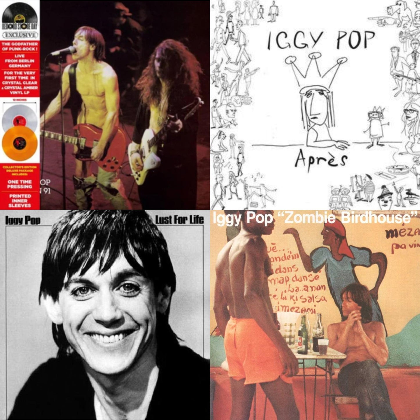 Live In Berlin (1991) (2LP/Deluxe/Marble Neon Vinyl) & Apres (Deluxe/Pink LP Vinyl) & Lust For Life & Zombie Birdhouse