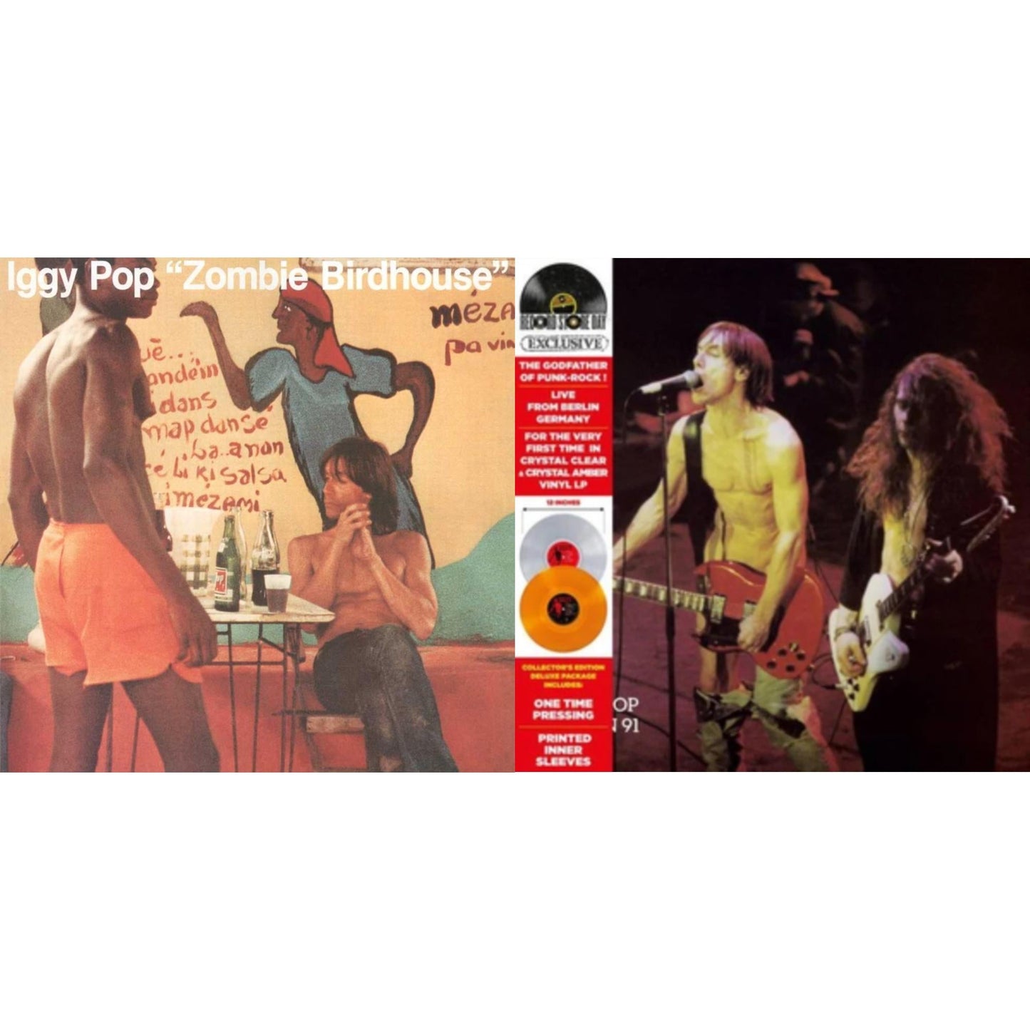 Iggy Pop - Live In Berlin (1991) (2LP/Deluxe/Marble Neon Vinyl) & Zombie Birdhouse