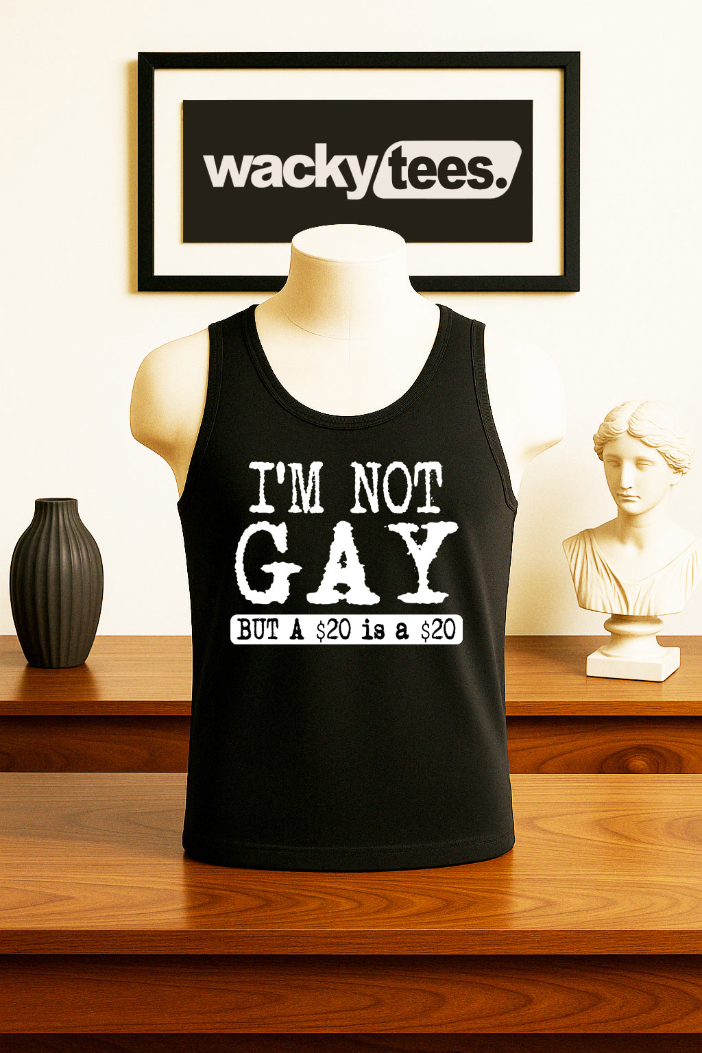 Im Not Gay but 20 is a 20 Funny Adult Humor Graphic Tee Shirt