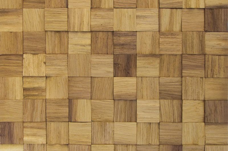 Iroko Natural Mesh-mounted Wood Mosaic Wall Tile - Livfloors Collection