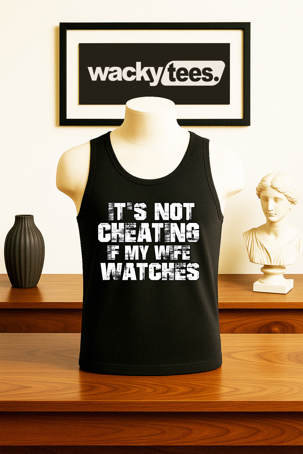 Its Not Cheating If My Wife Watches Funny Adult Humor Graphic Tee Shirt