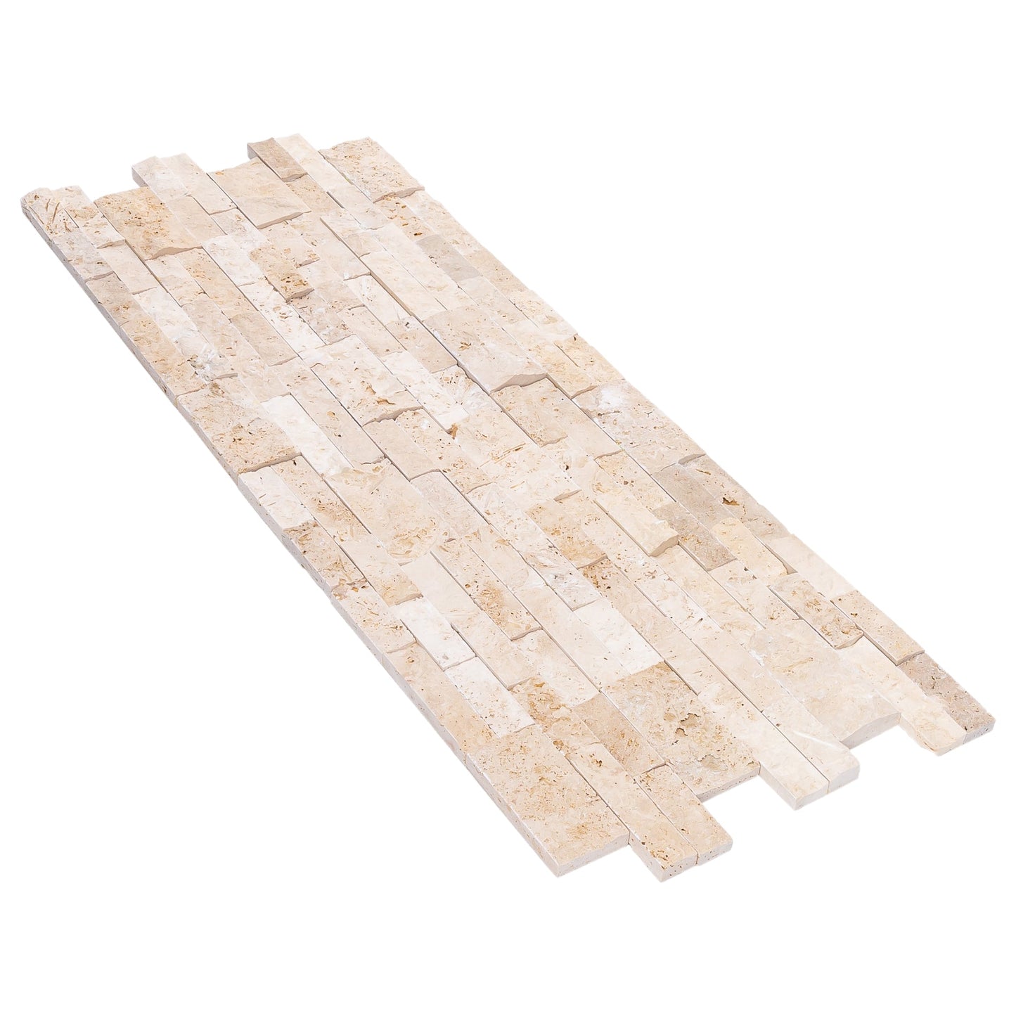 Ivory Ledger 3D Panel 6"x24" Natural Travertine Wall Tile - Full Truckload