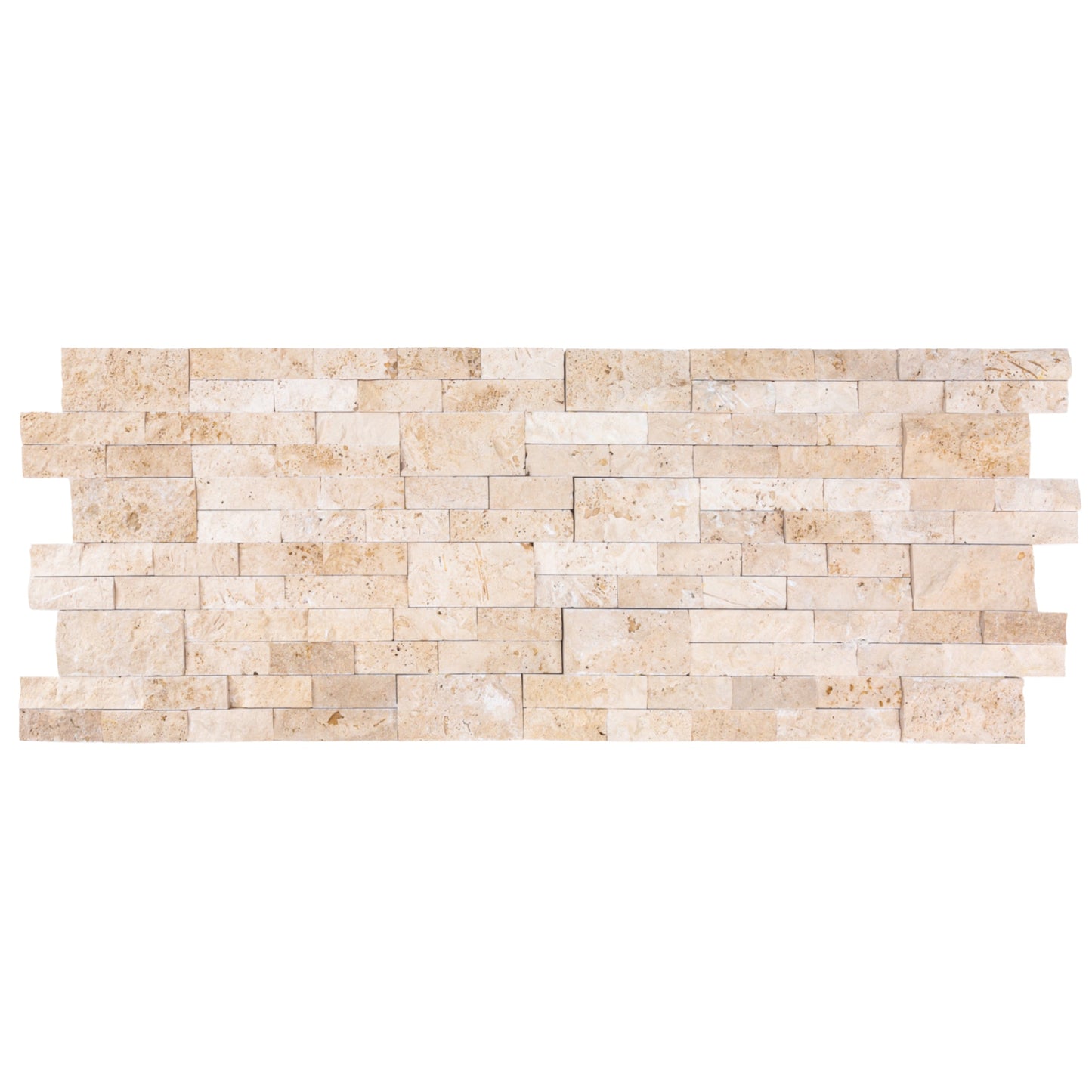 Ivory Ledger 3D Panel 6"x24" Natural Travertine Wall Tile - Full Truckload