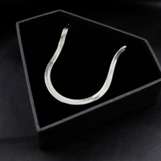 Stainless Steel 3mm Herringbone Link Chain Necklace
