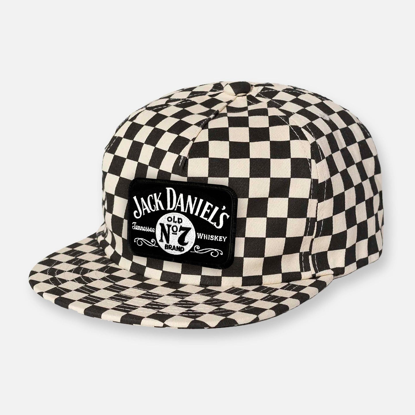 CHECKERBOARD PIT CREW PATCH HAT COLLECTION BLACK-WHITE