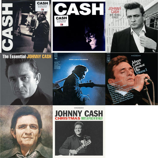 Johnny Cash - At San Quentin & Greatest Hits, Volume 1 & Johnny Cash Collection: His Greatest Hits, Volume 2 & American Iii: Soitary Man & American Iv: The Man Comes Around & Rebel Sings (Crystal Clear & Solid Silver LP Vinyl) & Essential Johnny Cash