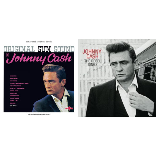 Original Sun Sound Of Johnny Cash & Rebel Sings (Crystal Clear & Solid Silver LP Vinyl)