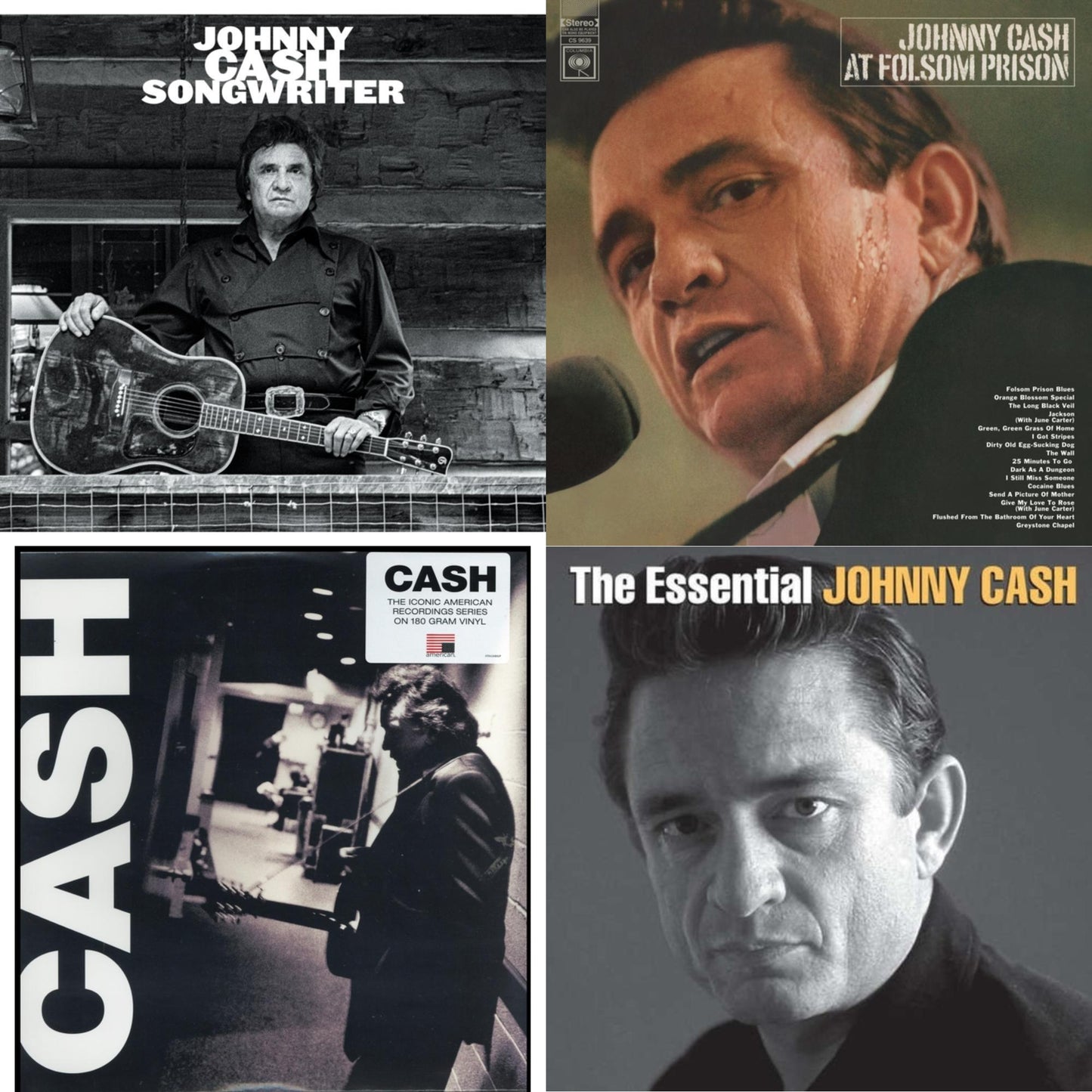 At Folsom Prison & Songwriter & American Iii: Soitary Man & Essential Johnny Cash