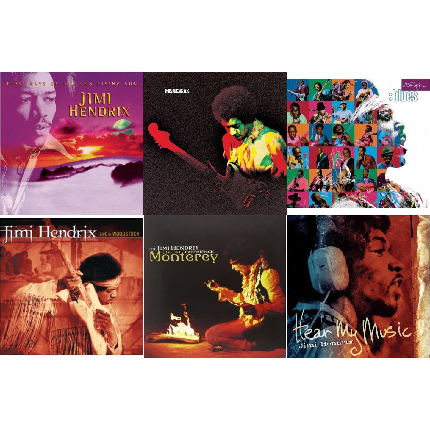 First Rays Of The New Rising Sun (2LP/150G) & Band Of Gypsys (180G/50Th Anniversary/Booklet/Images/Essay By John Mcdermott/Poster) & Blues (2LP/180G/Gatefold) & Live At Woodstock & Live At Monterey (180G) & Hear My Music (2LP/Gatefold) (180G)