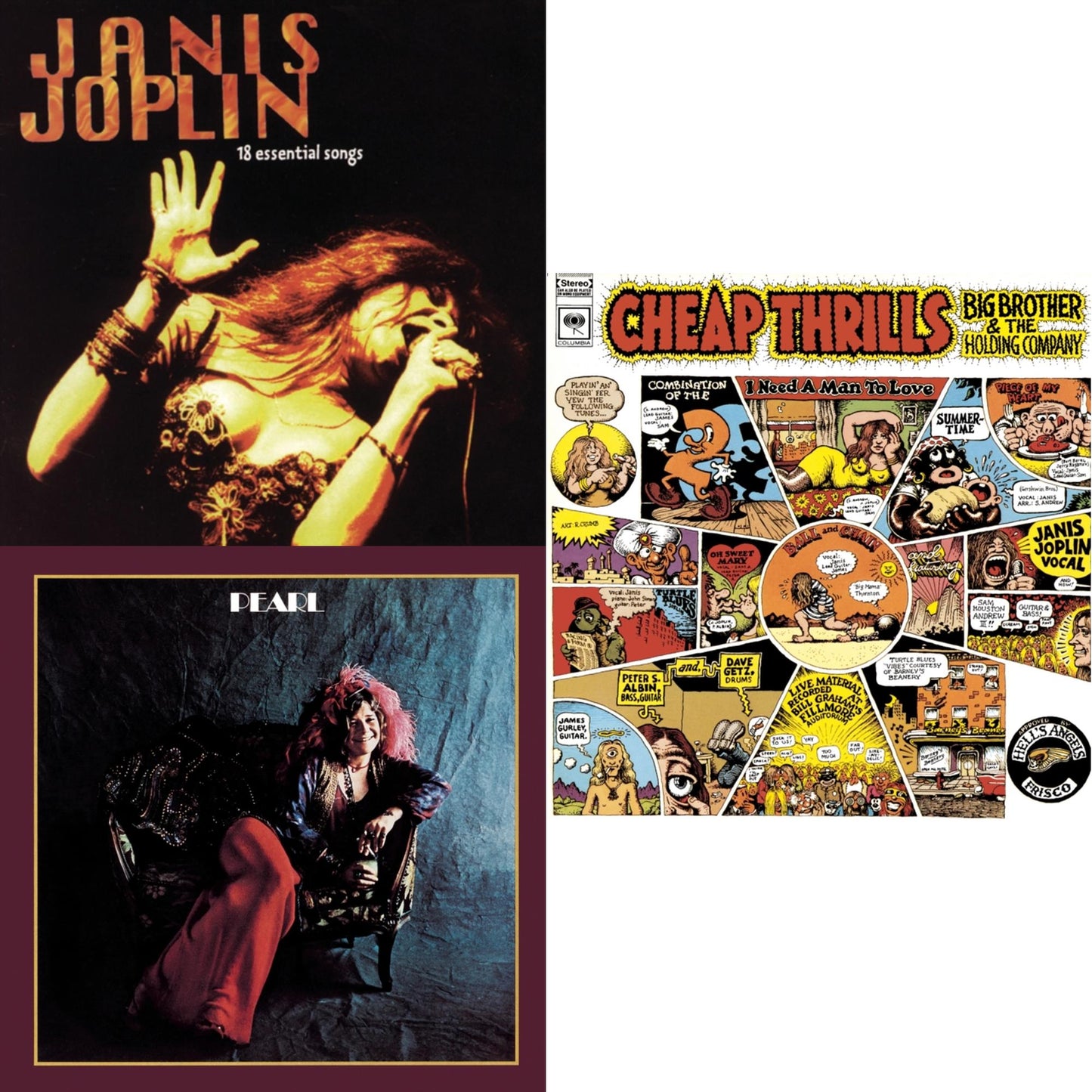 Janis Joplin - Cheap Thrills & 18 Essential Songs & Pearl - CD Bundle