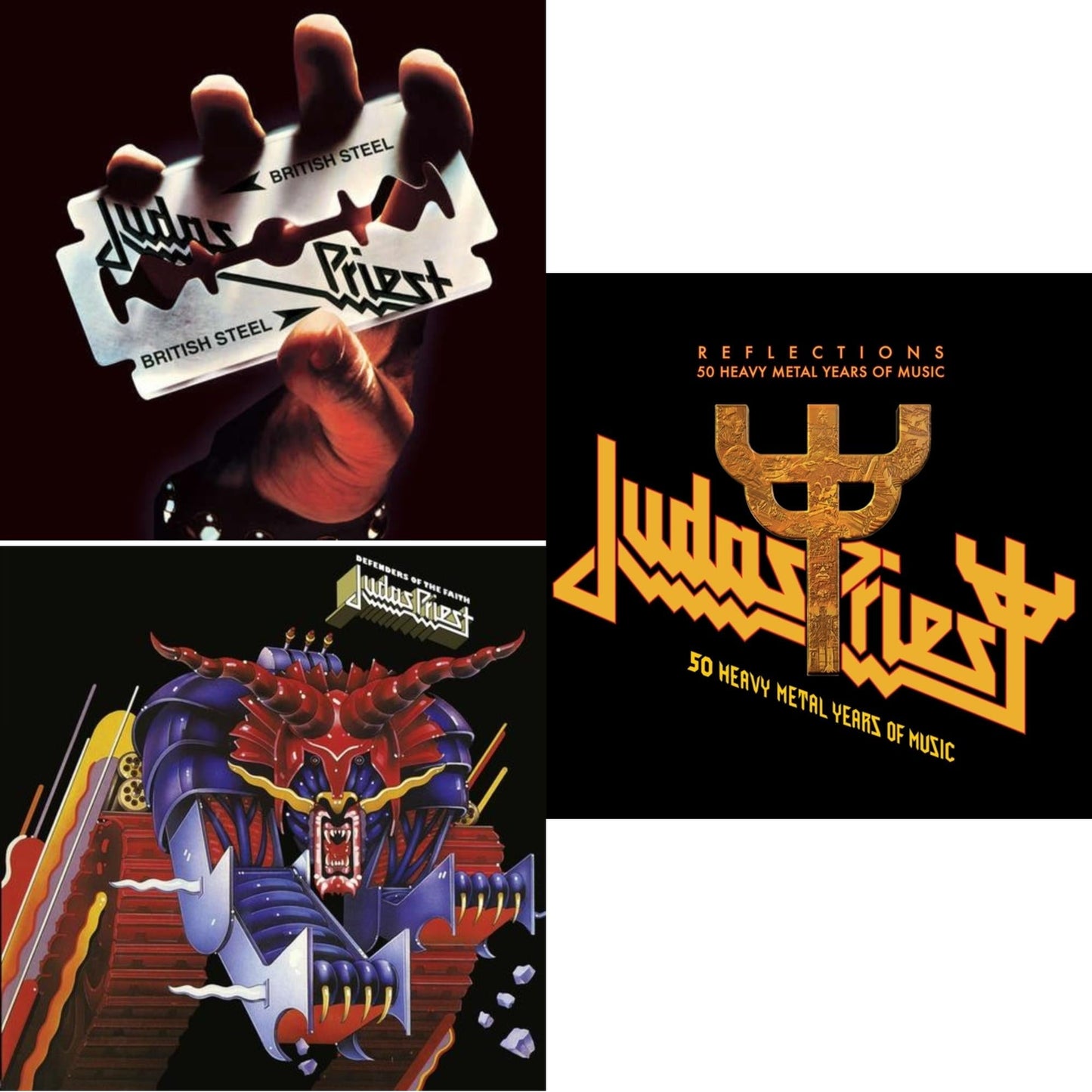 Reflections - 50 Heavy Metal Years Of Music (2LP/180G/Red Vinyl) & Defenders Of The Faith (180G/Dl Code) & British Steel (180G)(Dl Code)