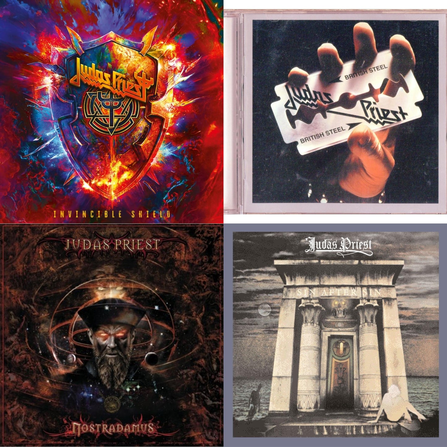 Invincible Shield & British Steel & Nostradamus & Sin After Sin