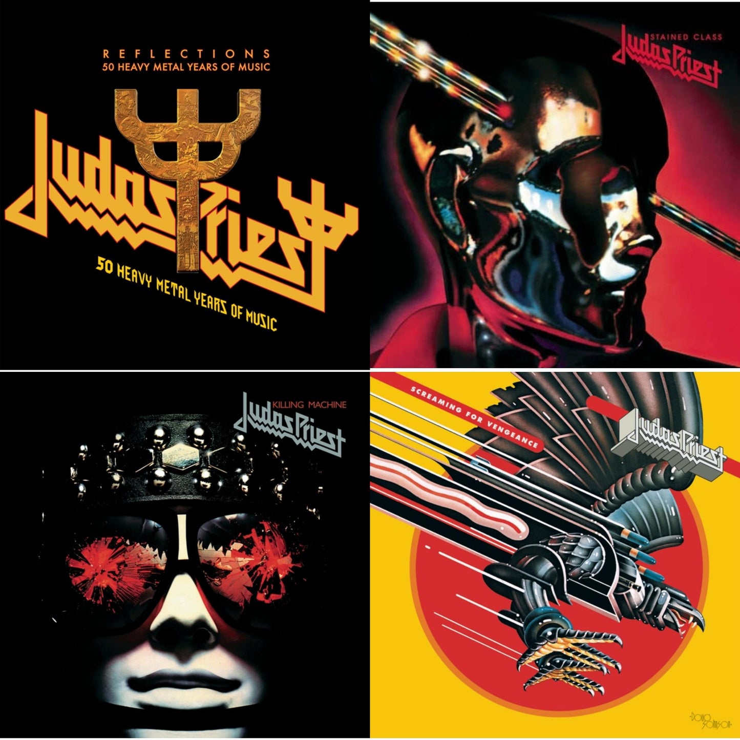 Reflections - 50 Heavy Metal Years Of Music (2LP/180G/Red Vinyl) & Stained Class (180G/Dl Card) & Killing Machine (180G/Dl Card) & Screaming For Vengeance (180G/Dl Card)