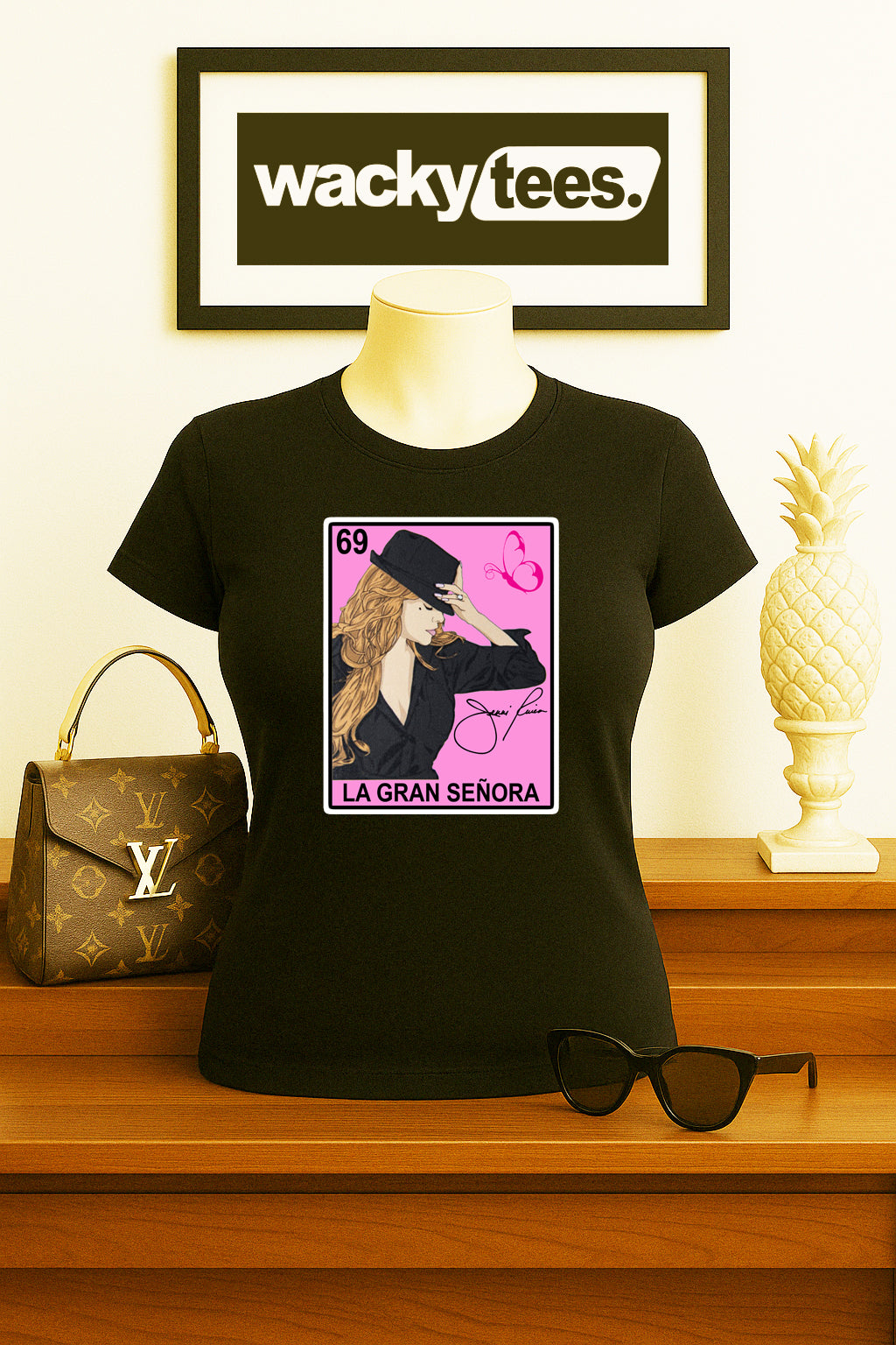 Jenni Rivera La Gran Senora Loteria Mexican Bingo Graphic Tee Shirt