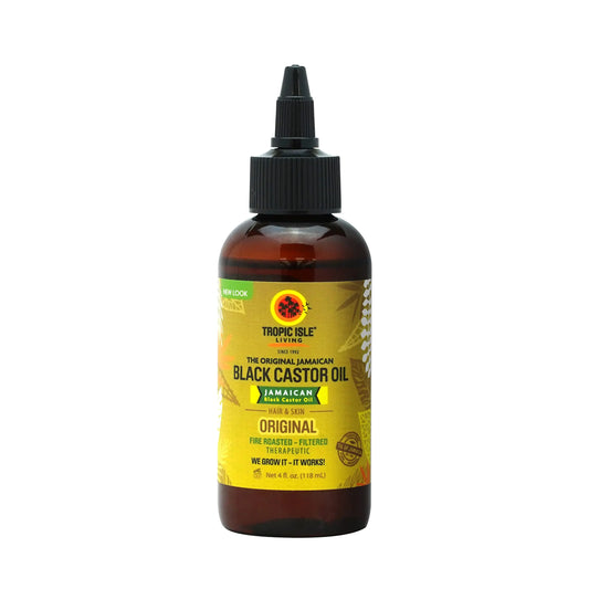 Tropic Isle Living Jamaican Black Castor Oil | Rich in Vitamin E Omega Fatty Acids & Minerals | For Hair Growth Oil Skin Conditioning Eyebrows & Eyelashes Scalp and Nail Care (PET) (4oz)