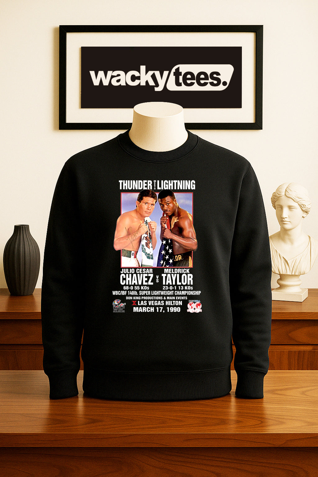 Julio Cesar Chavez vs Taylor 1990 Retro Poster Boxing Graphic Tee Shirt