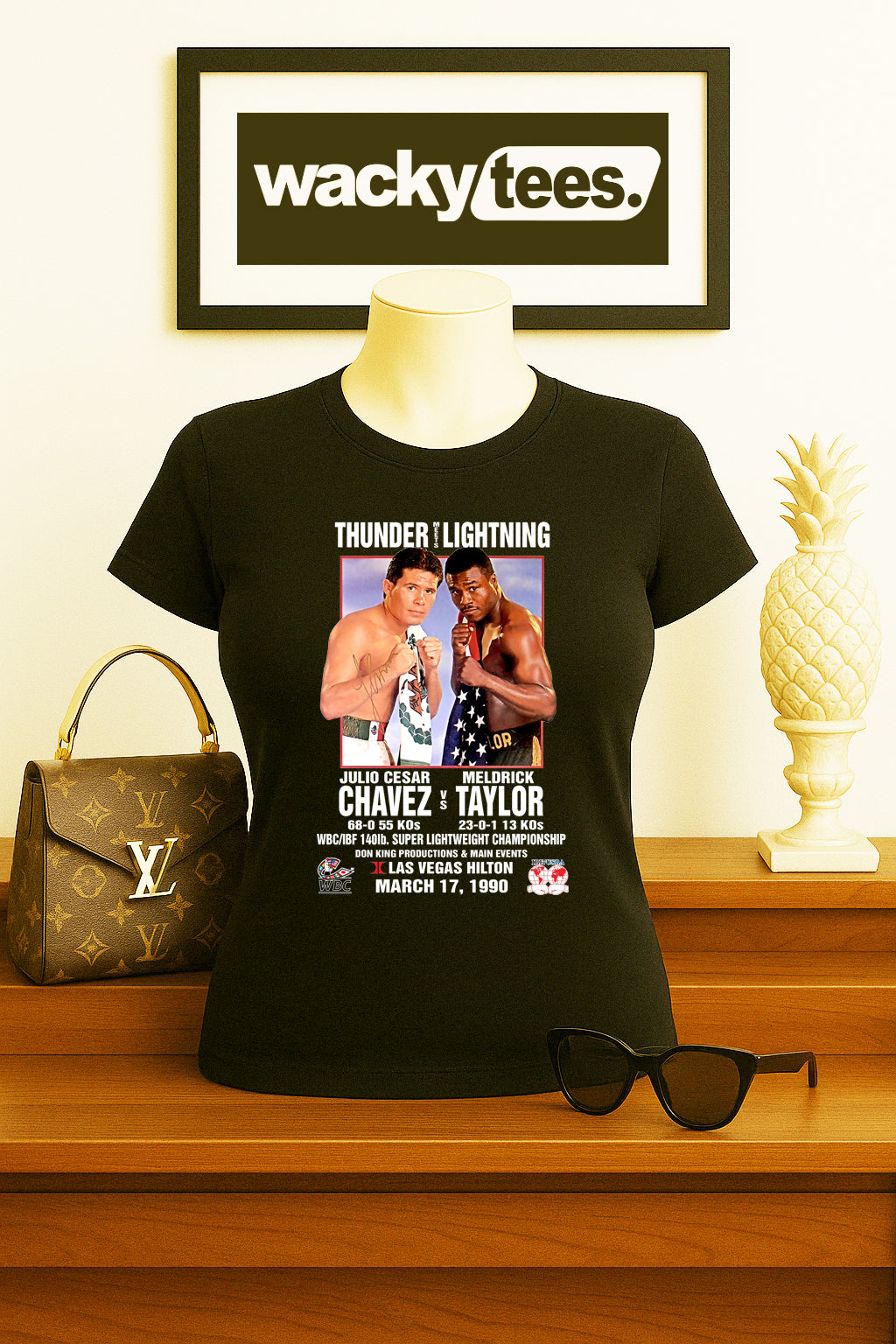 Julio Cesar Chavez vs Taylor 1990 Retro Poster Boxing Graphic Tee Shirt