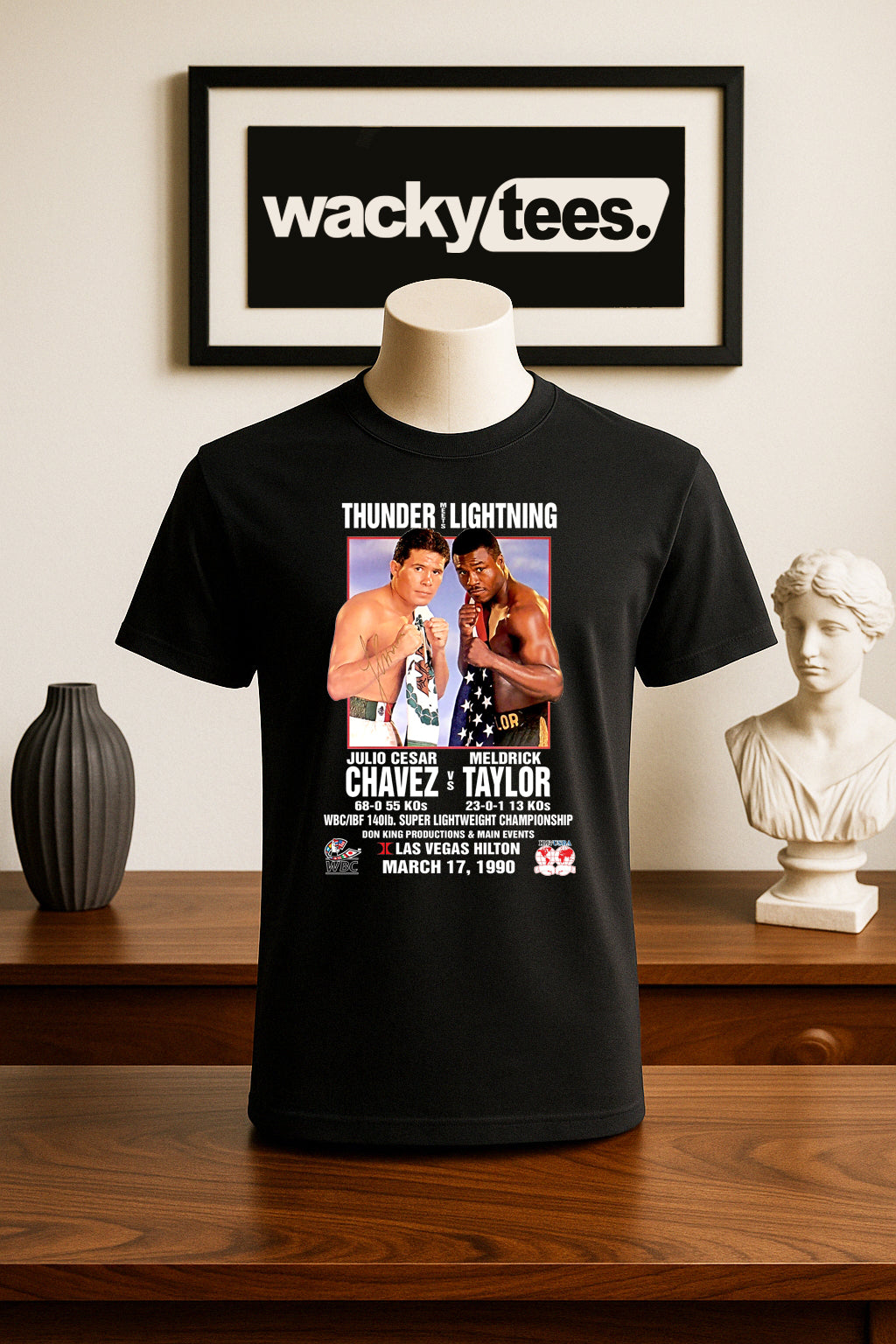 Julio Cesar Chavez vs Taylor 1990 Retro Poster Boxing Graphic Tee Shirt