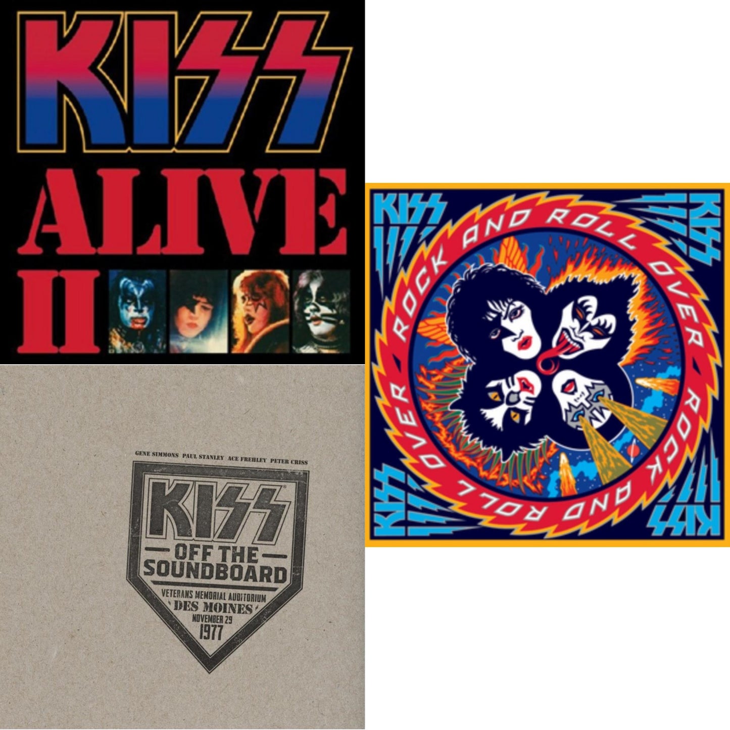 Kiss - Kiss Off The Soundboard: Live In Des Moines (2LP) & Rock & Roll Over & Alive Ii