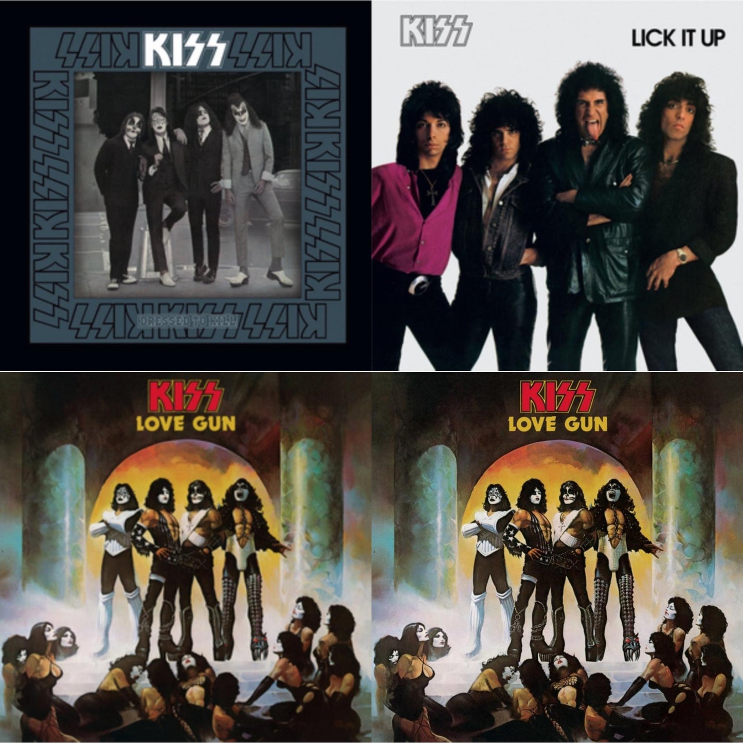 Love Gun (Tangerine/Aqua Splatter LP Vinyl) & Lick It Up & Dressed To Kill & Love Gun