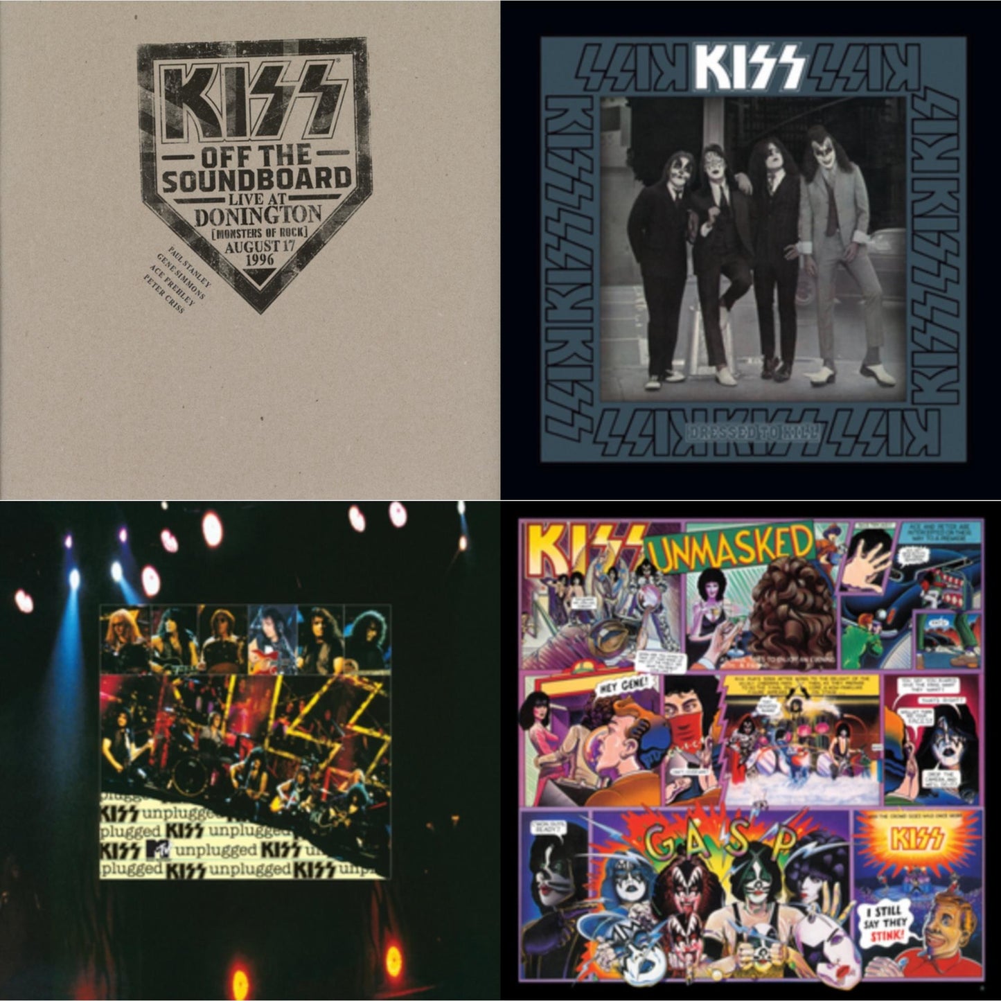 Kiss Off The Soundboard: Donington 1996 (Live) (3LP) & Unmasked & Dressed To Kill & Mtv Unplugged