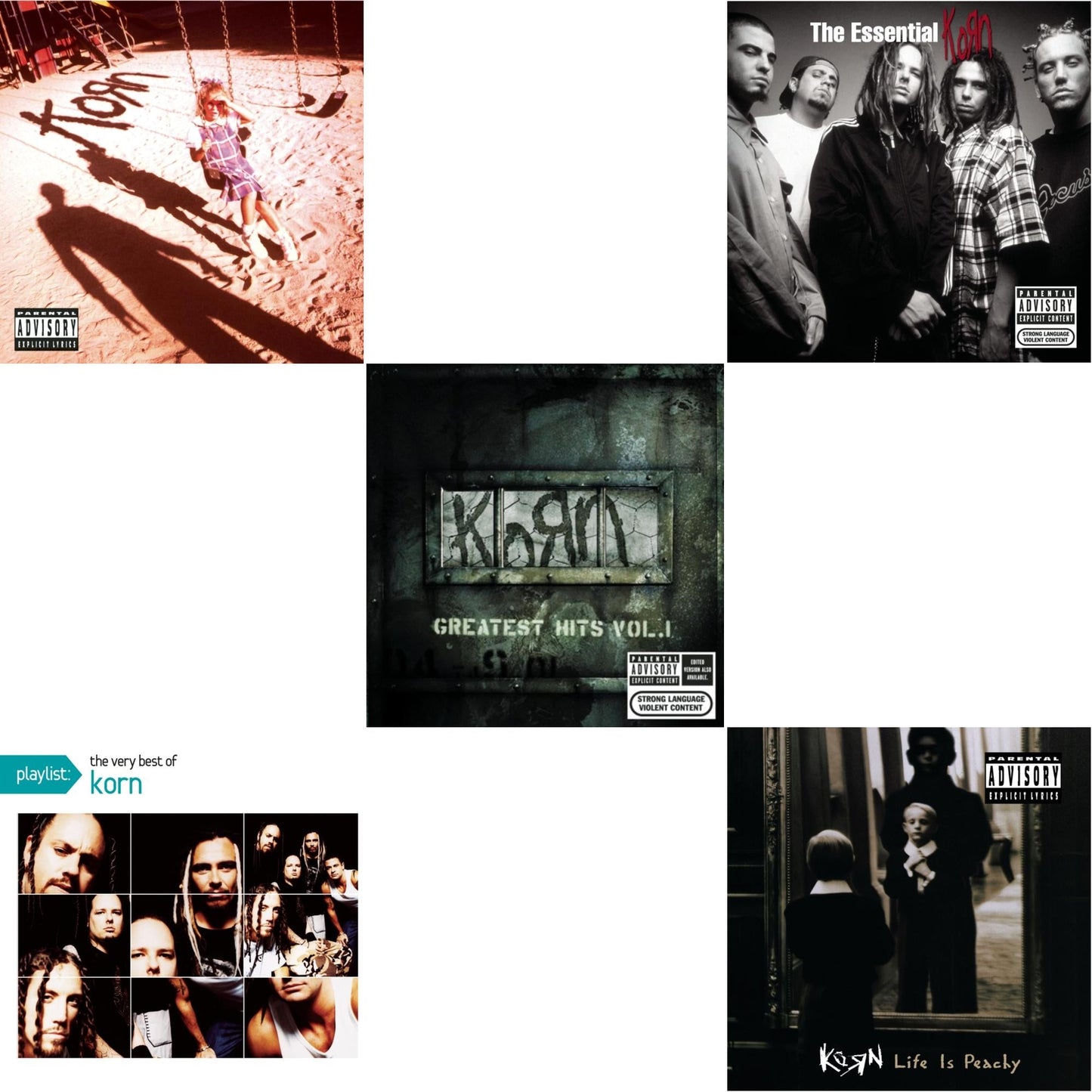 Greatest Hits Vol.1 & Essential Korn & Life Is Peachy & Korn (Explicit) & Playlist: Very Best Of Korn