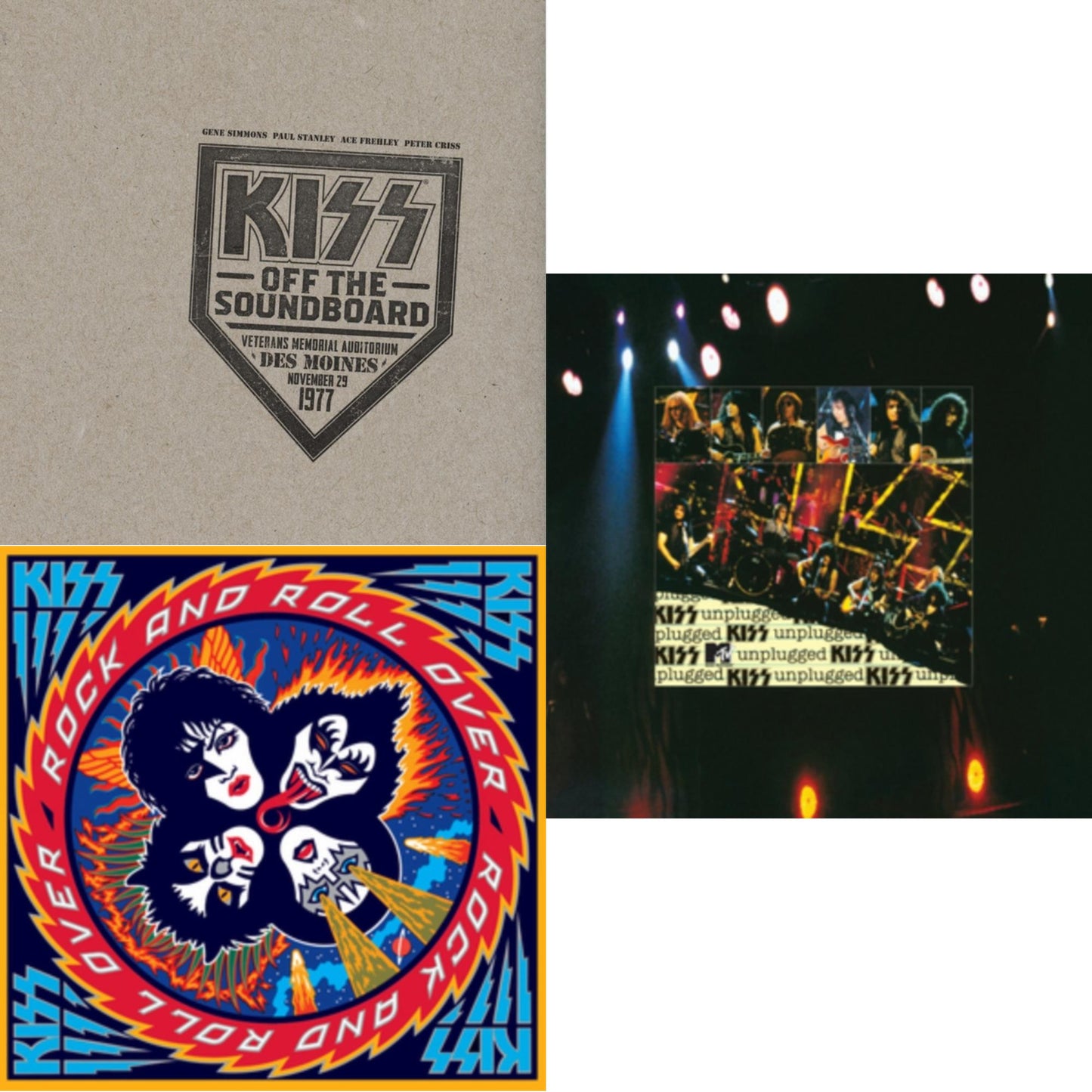 Kiss Off The Soundboard: Live In Des Moines (2LP) & Mtv Unplugged & Rock & Roll Over