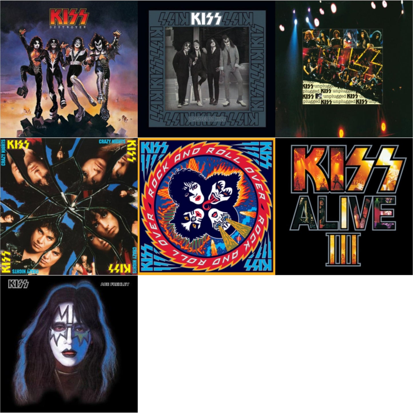 Destroyer & Dressed To Kill & Mtv Unplugged & Crazy Nights & Rock & Roll Over & Alive Iii & Ace Frehley