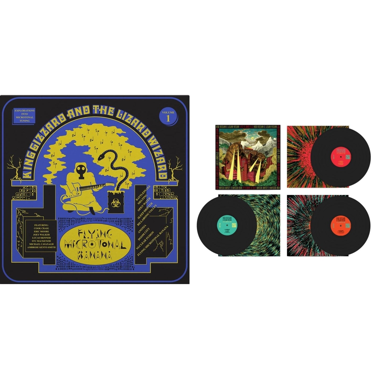 Live In Adelaide '19 (Fuzz Club Official Bootleg) & Flying Microtonal Banana (Randomly Colored Recycled LP Vinyl)