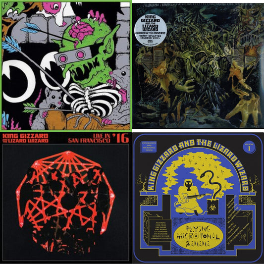 Live In Brussels '19 (140G/3LP) & Murder Of The Universe (Transparent Green W/Mustard Yelow Splatter LP Vinyl) & Live In San Francisco '16 (Deluxe/2LP/Fog/Sunburst Vinyl) & Flying Microtonal Banana (Randomly Colored Recycled LP Vinyl)