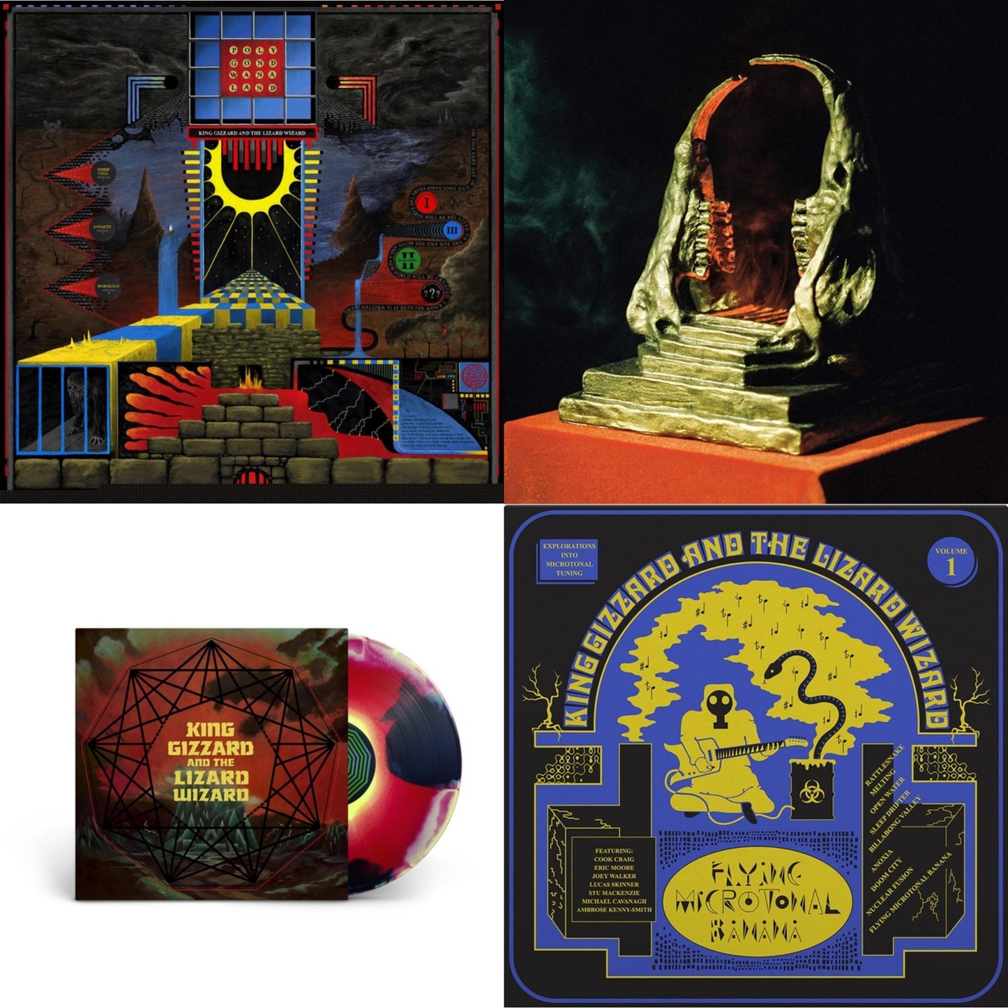 Polygondwanaland & Infest The Rats' Nest (Red/Black LP Vinyl) & Nonagon Infinity (Yellow/Red/Black LP Vinyl) & Flying Microtonal Banana (Randomly Colored Recycled LP Vinyl)