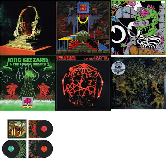 King Gizzard & The Lizard Wizard - Live In Adelaide '19 (Fuzz Club Official Bootleg) & I'm In Your Mind Fuzz & Live In Brussels '19 (140G/3LP) & Murder Of The Universe (Transparent Green W/Mustard Yelow Splatter LP Vinyl) & Polygondwanaland & Infest