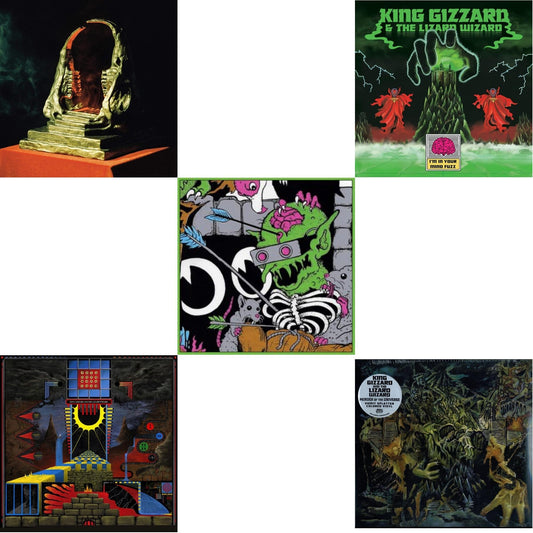 I'm In Your Mind Fuzz & Live In Brussels '19 (140G/3LP) & Murder Of The Universe (Transparent Green W/Mustard Yelow Splatter LP Vinyl) & Polygondwanaland & Infest The Rats' Nest (Red/Black LP Vinyl)