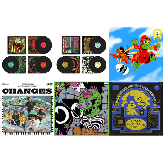 King Gizzard & The Lizard Wizard - Live In Adelaide '19 (Fuzz Club Official Bootleg) & Live In Asheville '19 (Fuzz Club Official Bootleg) & Live In Melbourne '21 (Yellow Vinyl/2LP) (I) & Changes (Recycled Black Wax LP Vinyl) & Live In Brussels '19