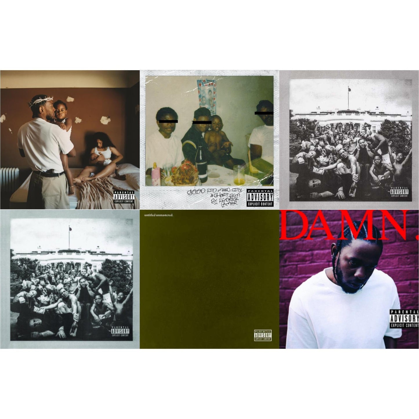 Mr. Morale & The Big Steppers (X) & Good Kid, M.A.A.D City & To Pimp A Butterfly & To Pimp A Butterfly & Untitled Unmastered (X) & Damn. (Collectors Edition)