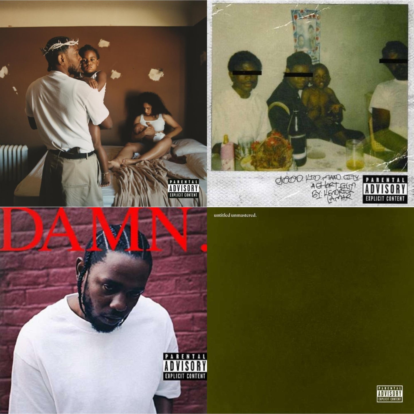 Mr. Morale & The Big Steppers (X) & Good Kid, M.A.A.D City (Remixes) & Untitled Unmastered (X) & Damn.