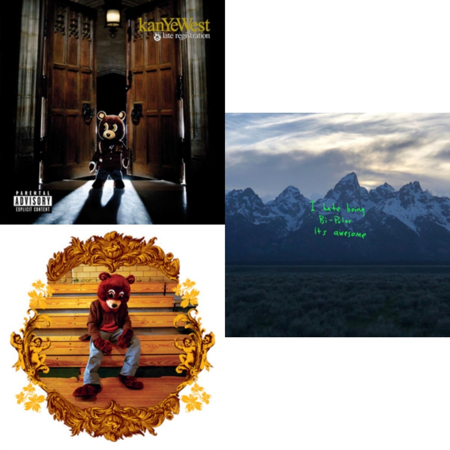Kanye West - College Dropout & Late Registration & Ye - LP Vinyl Bundle