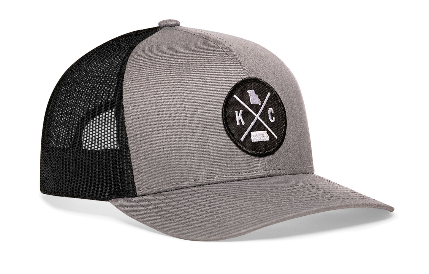 Kansas City Trucker Hat  |  Gray-Black KC X Snapback