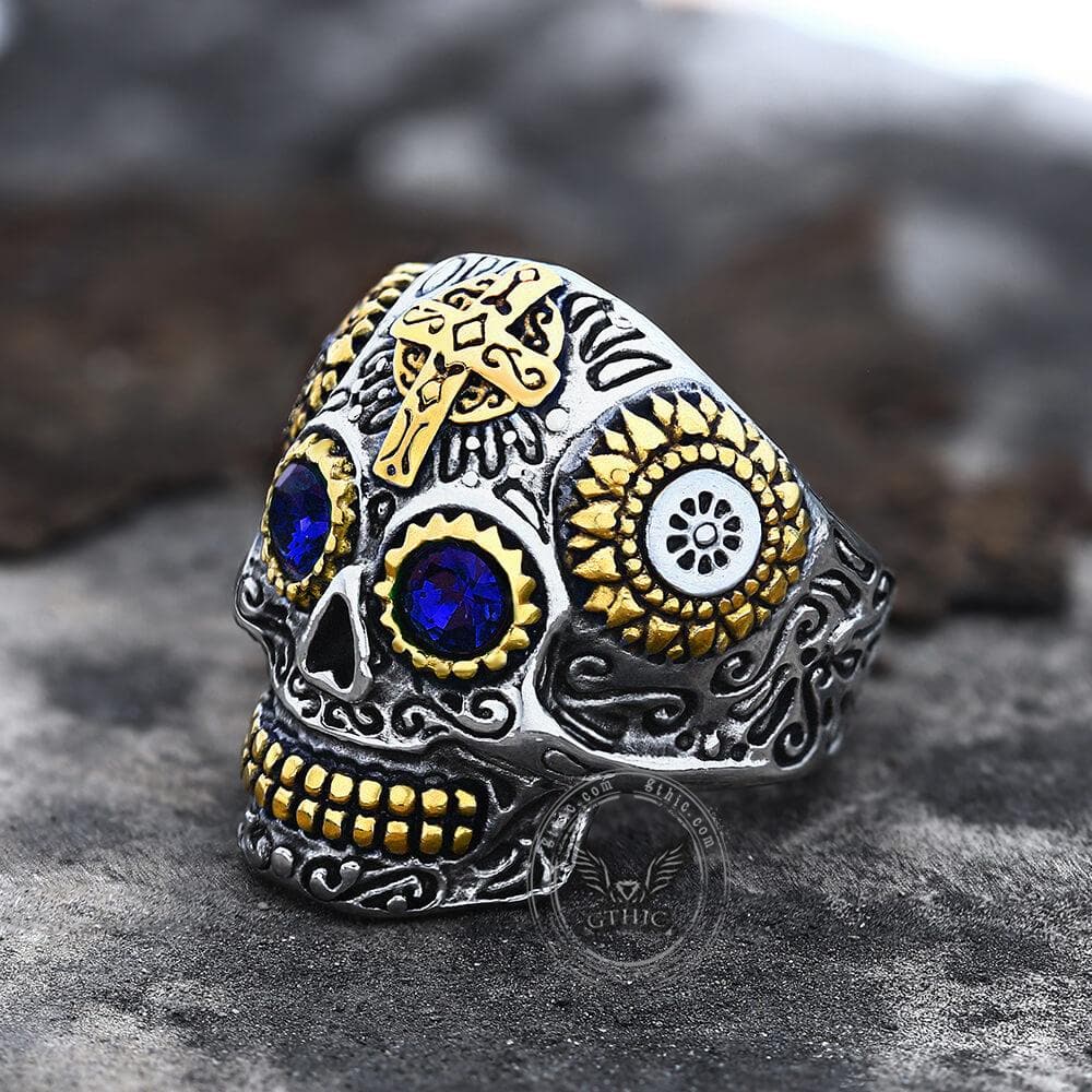 Kapala Stainless Steel Sugar Skull Ring