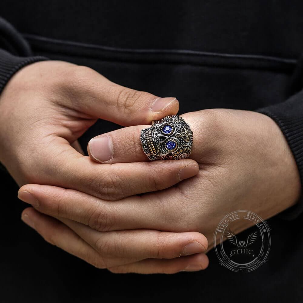 Kapala Stainless Steel Sugar Skull Ring