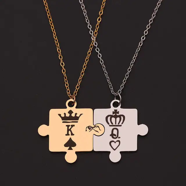Matching Puzzle Piece Pendant Necklaces