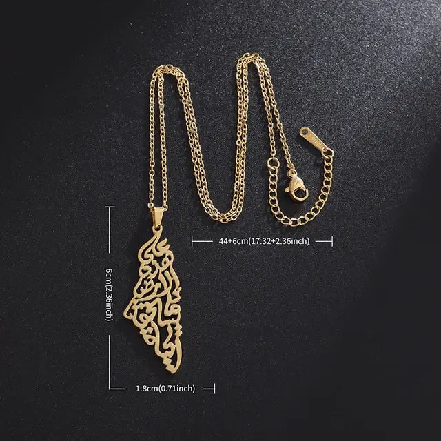 Stainless Steel Palestine Pendant Chain Necklaces