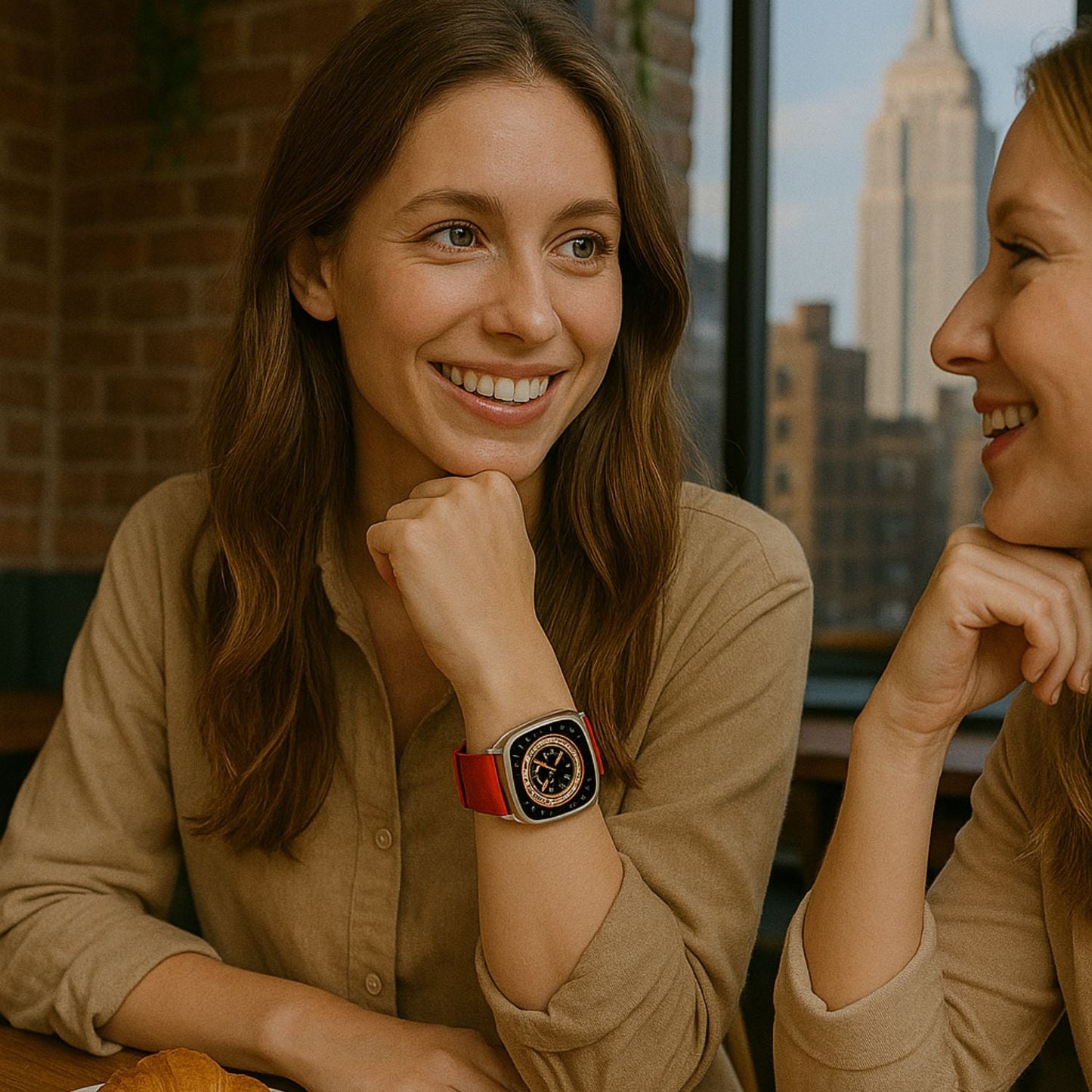 Apple Watch Red Leather Strap - Boston