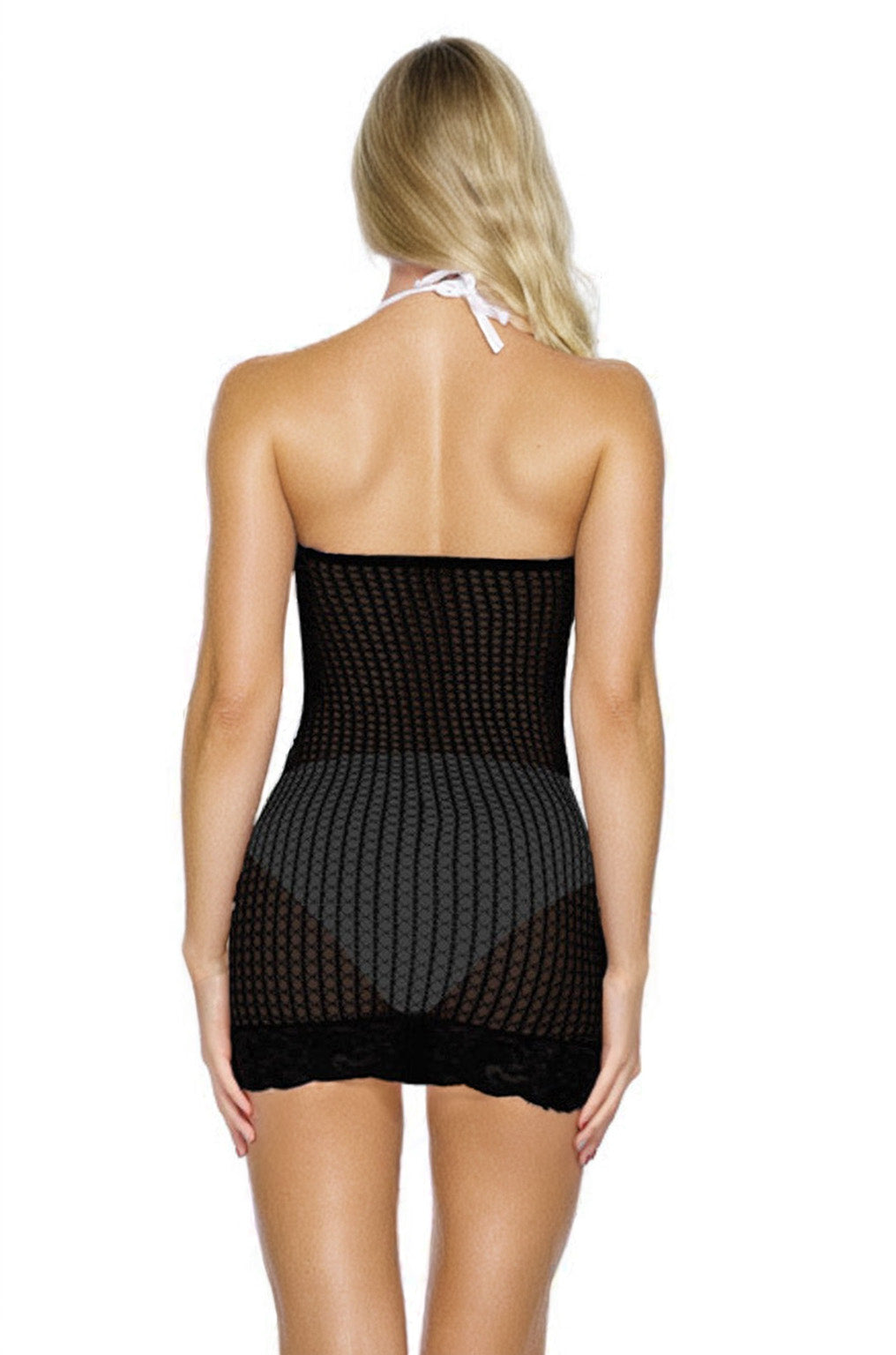 Seamless Mesh High Neck Dress