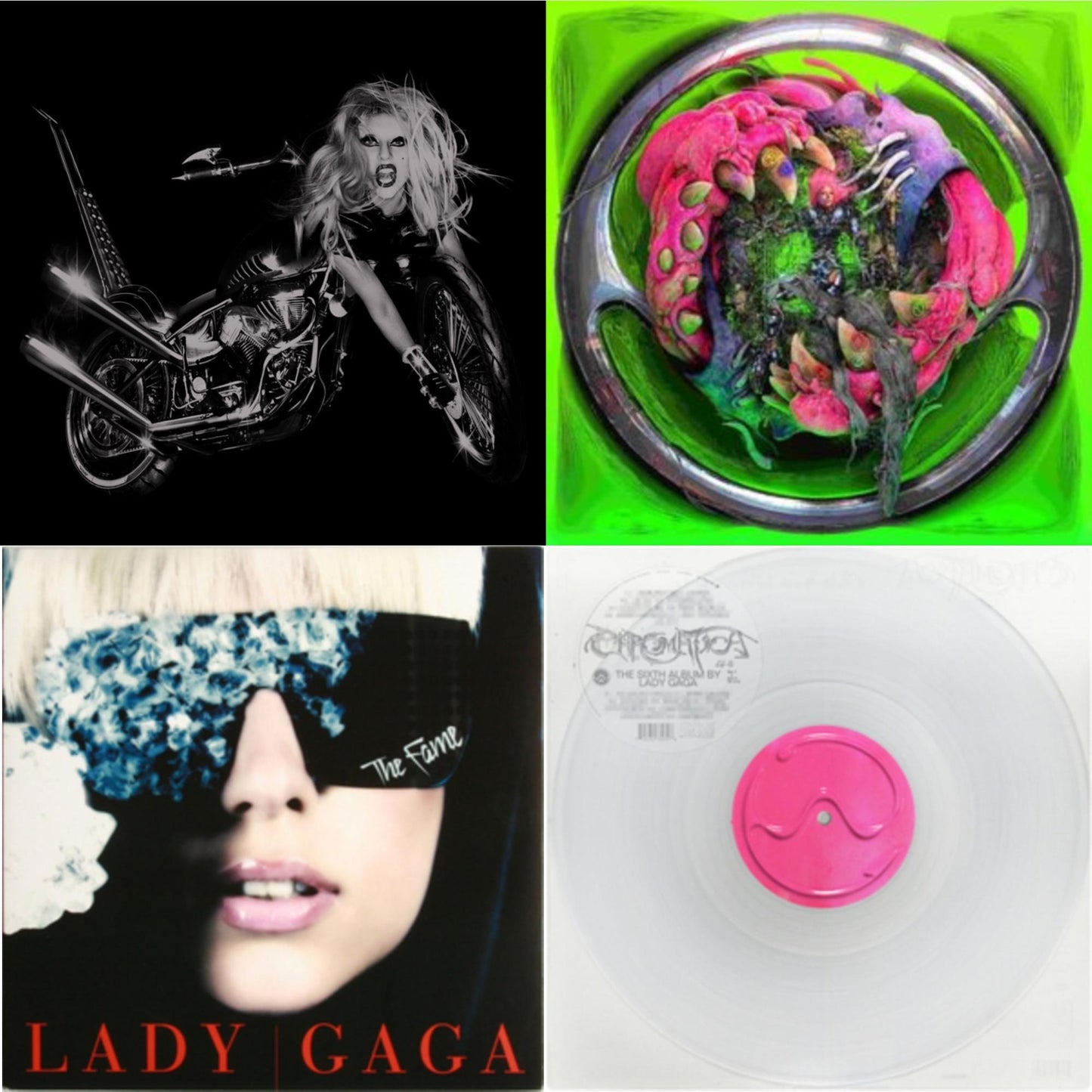 Born This Way - The Tenth Anniversary (3LP) & Dawn Of Chromatica (Clear LP Vinyl) & Chromatica (Milky Clear LP Vinyl) & Fame